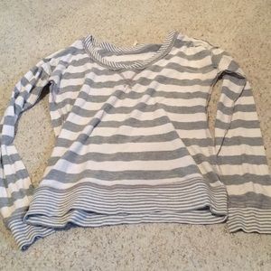 White and grey Long sleeve top